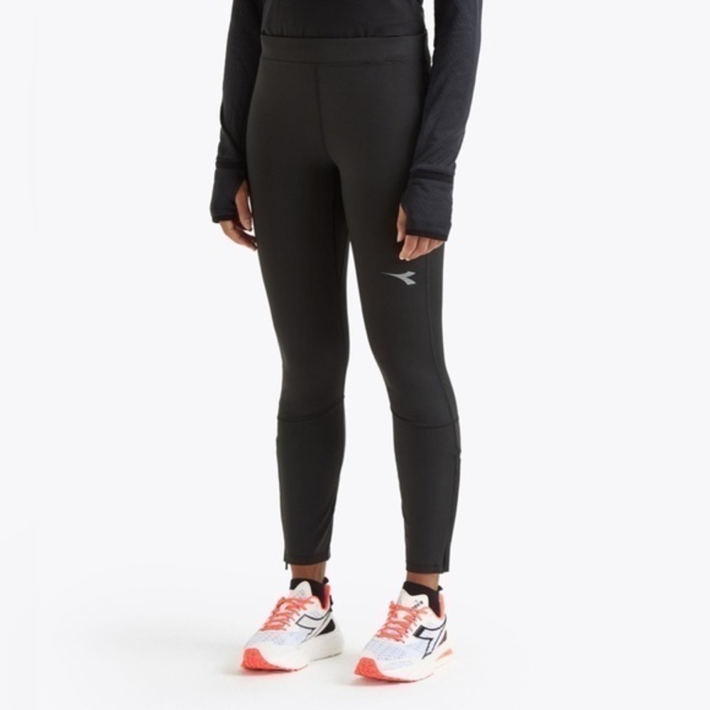 Diadora Running Black Cold Weather Compression Performance Leggings Womens Small